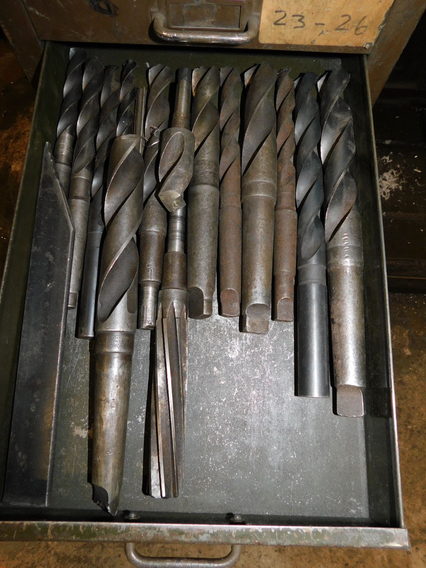 Progress No 3A Pillar Drill, Serial Number; 2348640 with Multi Draw Cabinet of Drill Bits etc. ( - Image 13 of 21