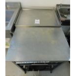 2 Small Stainless Steel Worktops with Single Drawer & 2 Stainless Steel Preparation Tables (
