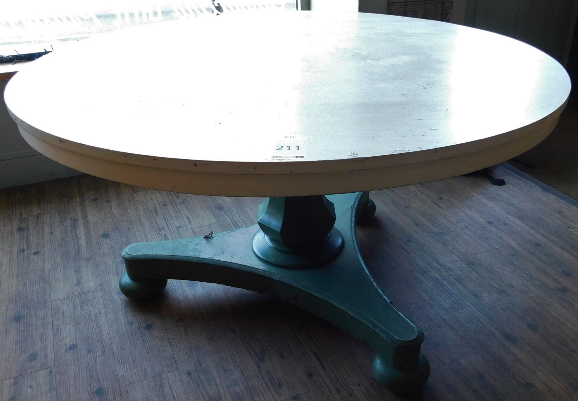 Regency Style Tilt Top Circular Dining Table on Rosewood Base, Octagonal Column & Later Mahogany - Image 2 of 5