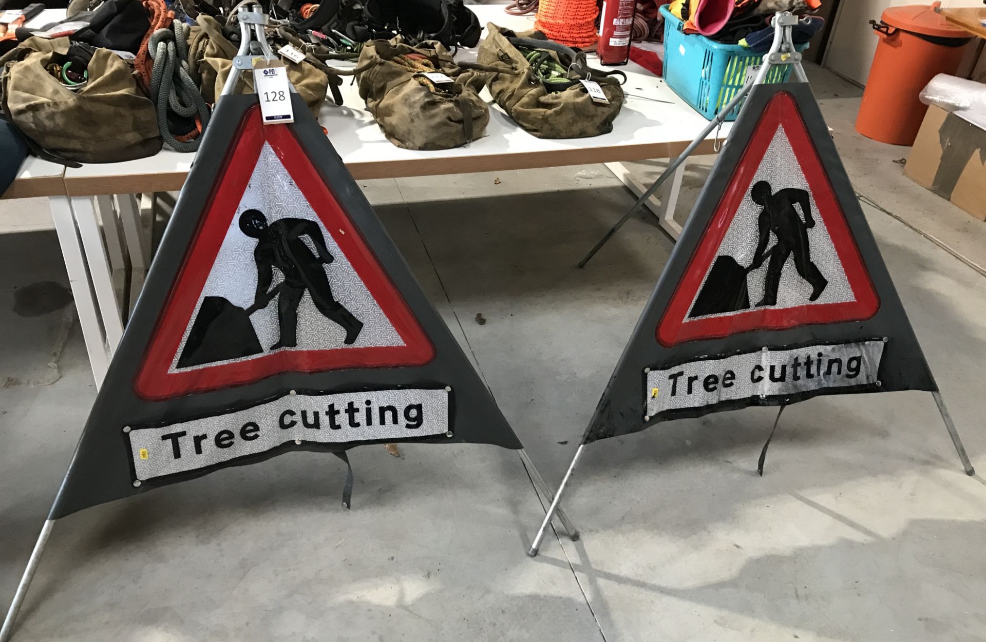 Professional Folding Tree Cutting Tripod Signs (Location: Brentwood. Please Refer to General Notes)