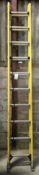 Werner 10-Tread Fibreglass Double Extension Ladder (Location: Brentwood. Please Refer to General