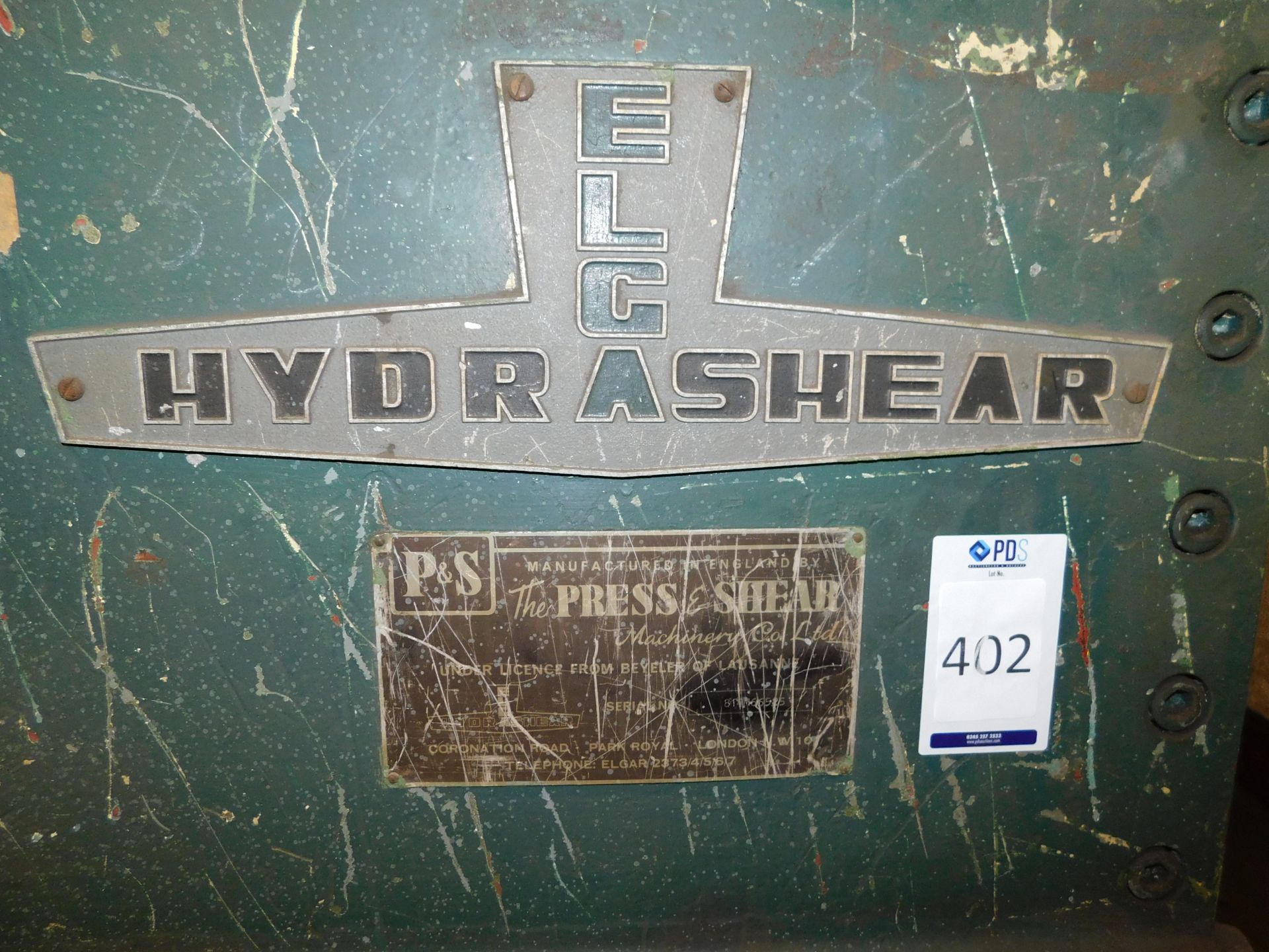 Elga Hydrashear Guillotine, Serial Number; 814M66525, Manufactured by The Press & Shear Machinery Co - Image 6 of 11