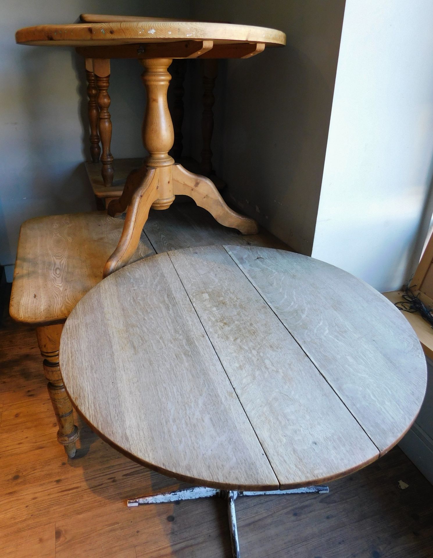 4 Various Pine Tables & Another, Oak (Location: Chipping Norton. Please Refer to General Notes)
