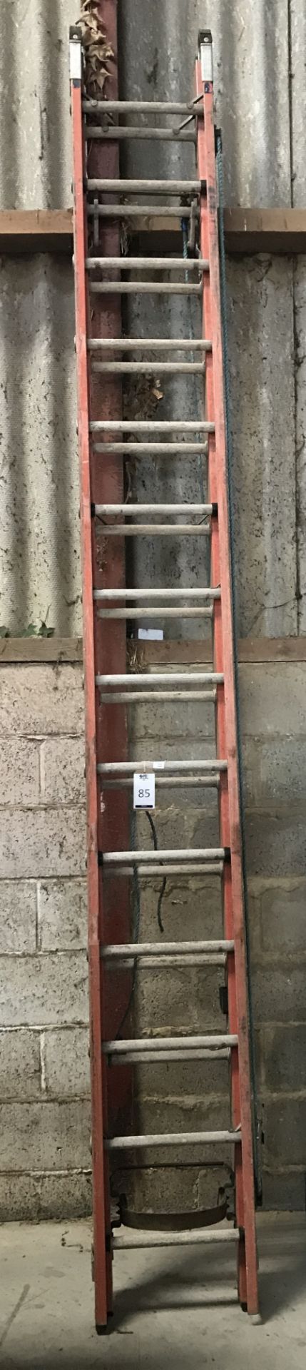 14-Tread Fibreglass Double Extension Ladder (Location: Brentwood. Please Refer to General Notes)