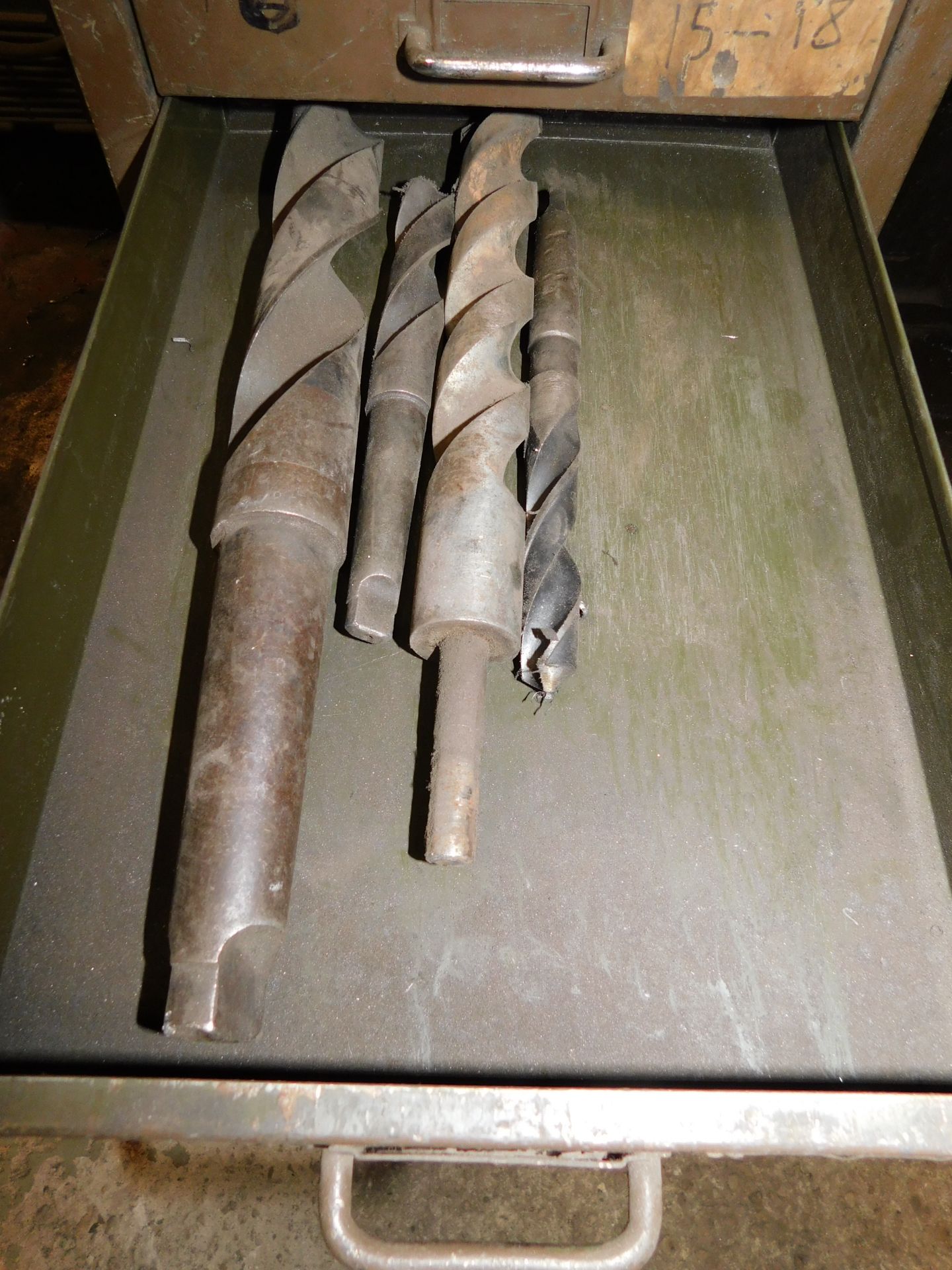 Progress No 3A Pillar Drill, Serial Number; 2348640 with Multi Draw Cabinet of Drill Bits etc. ( - Image 14 of 21