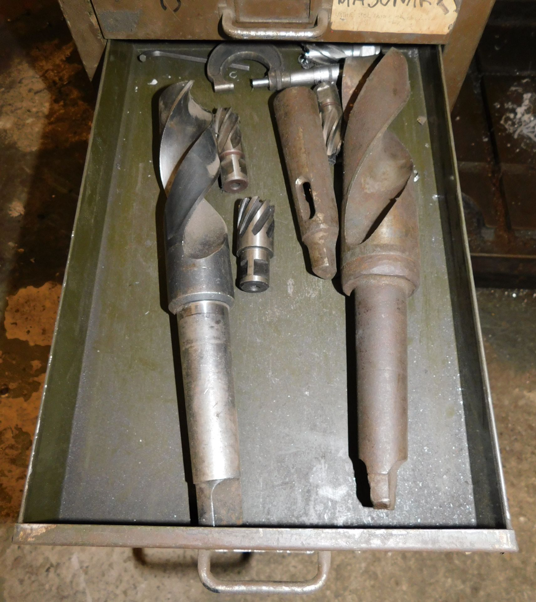 Progress No 3A Pillar Drill, Serial Number; 2348640 with Multi Draw Cabinet of Drill Bits etc. ( - Image 17 of 21