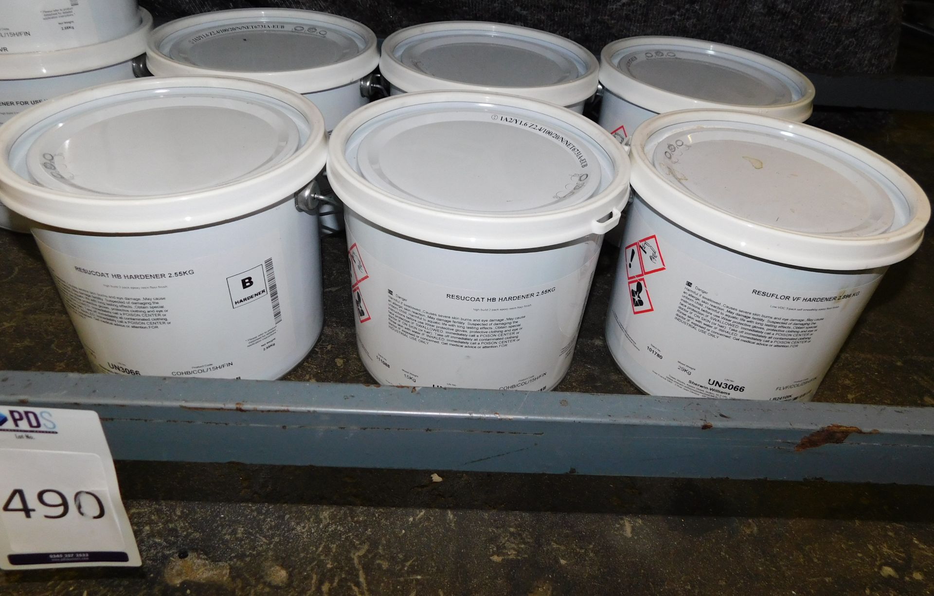 8 Tins Standard Colour Hardener for use with Resucoat HB 2.55kg, 4 Tins Resucoat HB Hardener 2. - Image 3 of 3