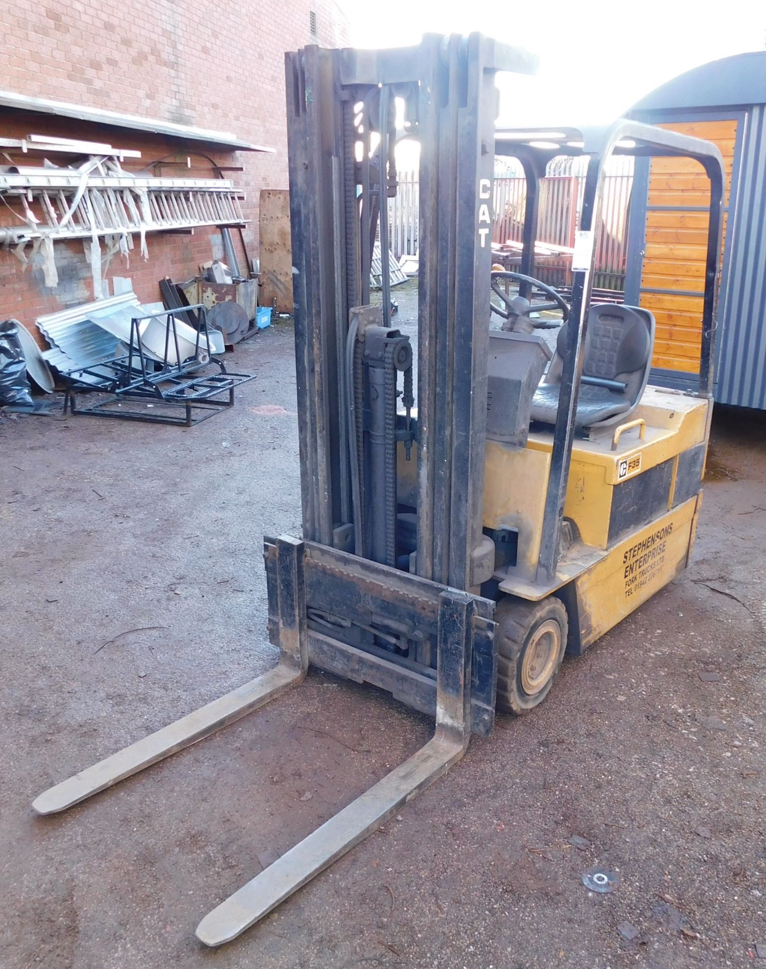 Caterpillar Model F35 Electric Forklift, Serial Number; 5EB1981, Capacity; 1750kg, 20,048 hours with