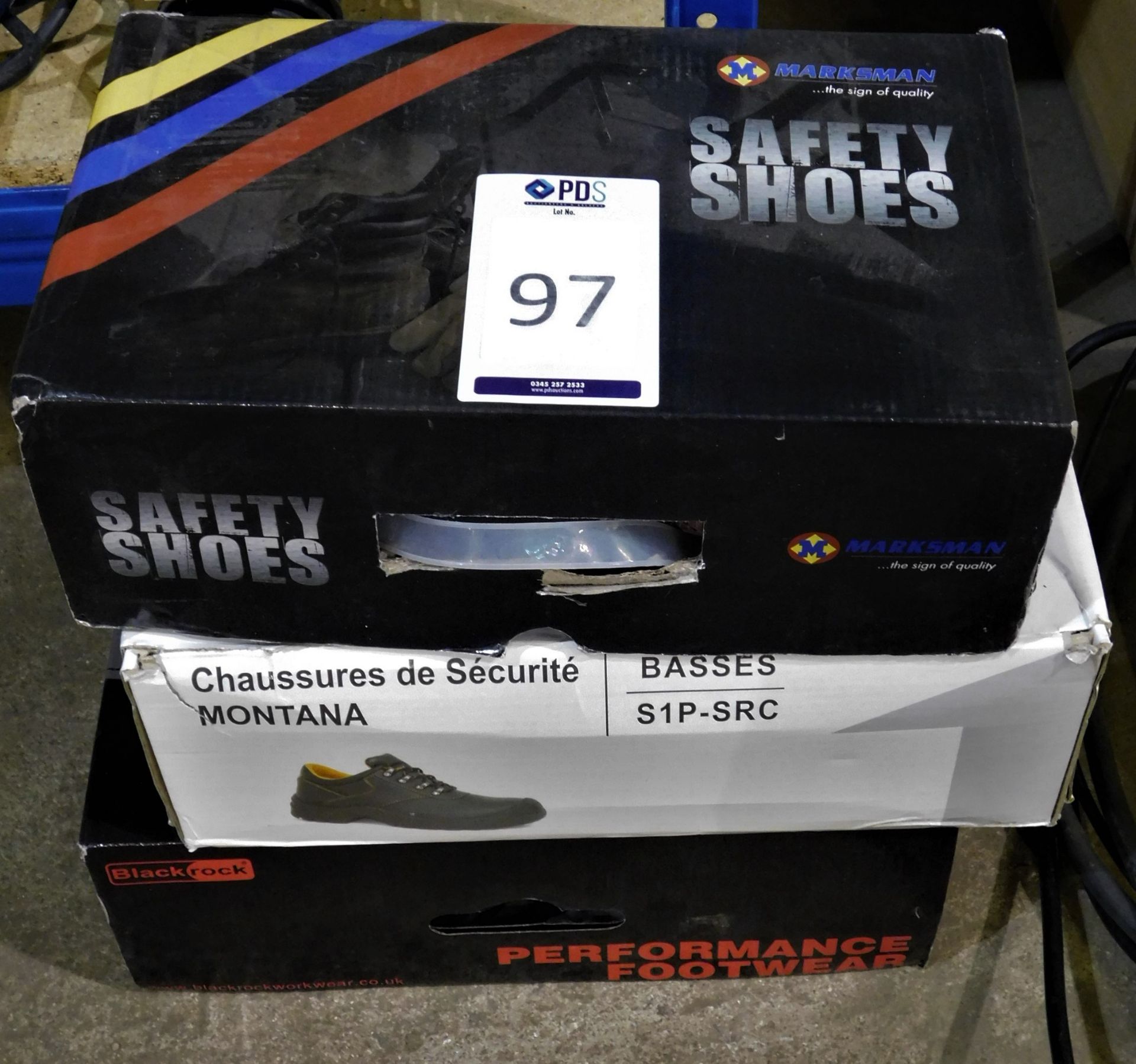 3 Pairs of Safety Shoes, Sizes 7, 8 & 10 (Location: Finedon - Please Refer to General Notes)