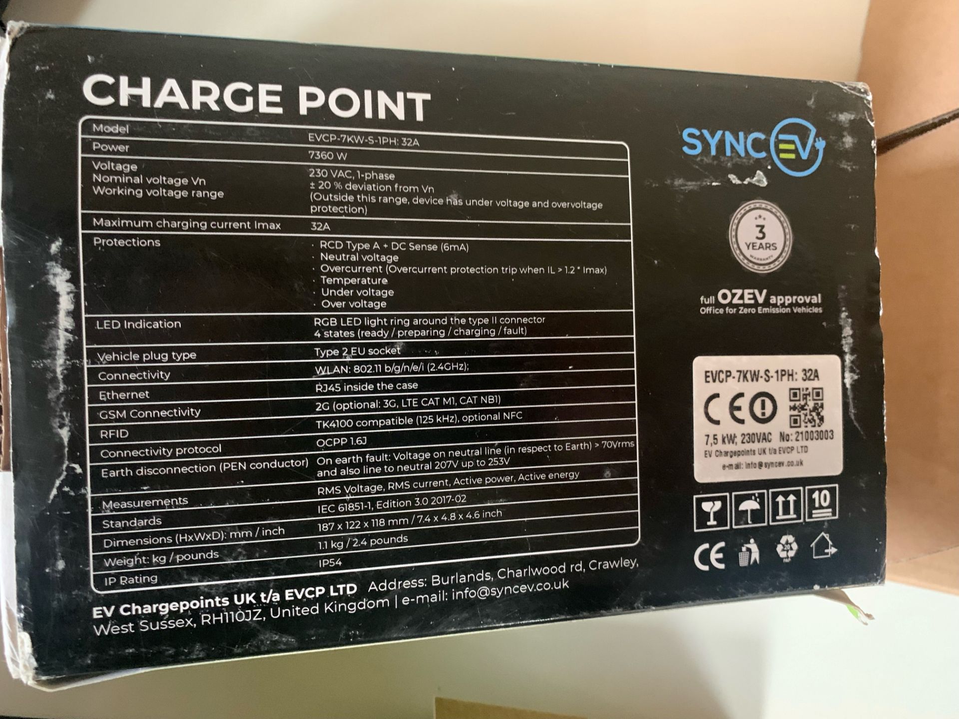 Wall Box Plus Electric Vehicle Charging Socket & Sync EVCP-7KW-S-1PH Electric Vehicle Charger ( - Image 6 of 7