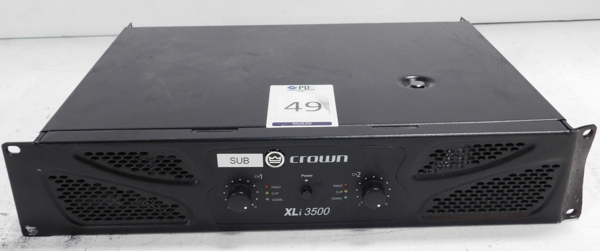 Crown Xli3500 Rack-Mount Power Amplifier (Location Brentwood. Please Refer to General Notes)