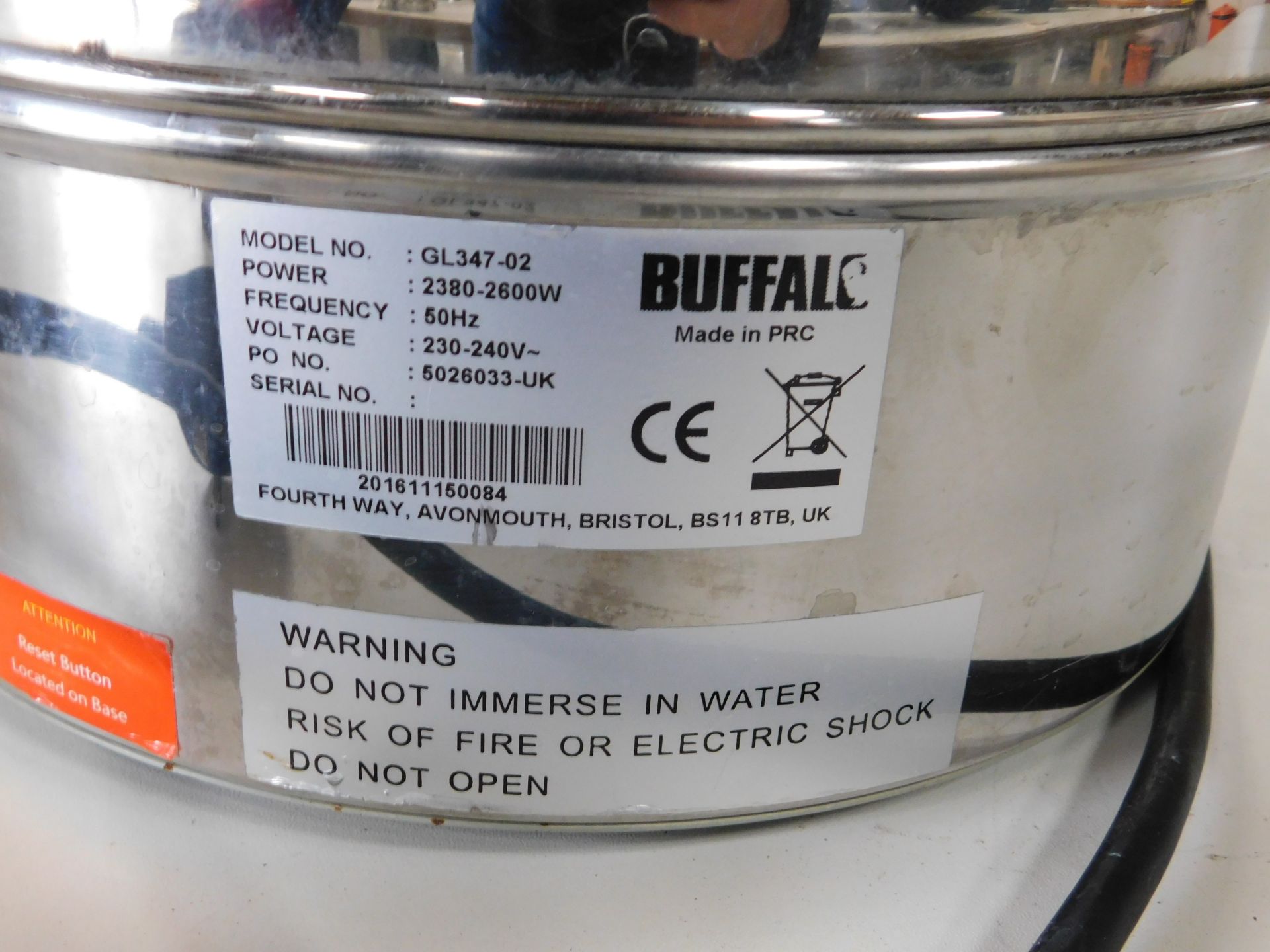 Buffalo GL347-02 Stainless Steel Countertop Hot Water Boiler (Location Brentwood. Please Refer to - Image 2 of 2