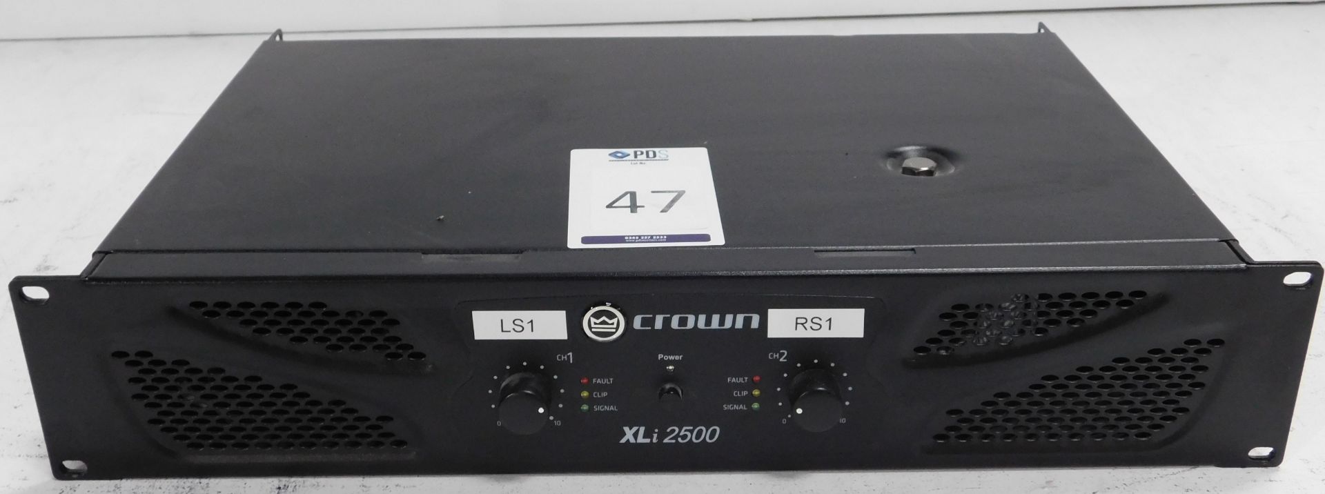 Crown XLi2500 Rack-Mount Power Amplifier (Location Brentwood. Please Refer to General Notes)