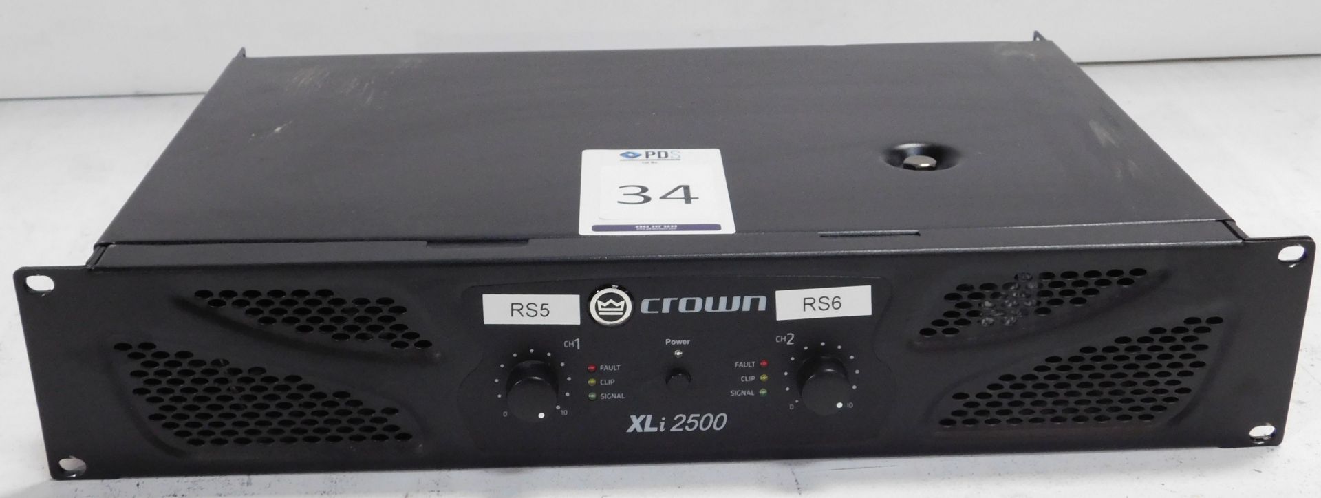 Crown XLi2500 Rack-Mount Power Amplifier (Location Brentwood. Please Refer to General Notes)