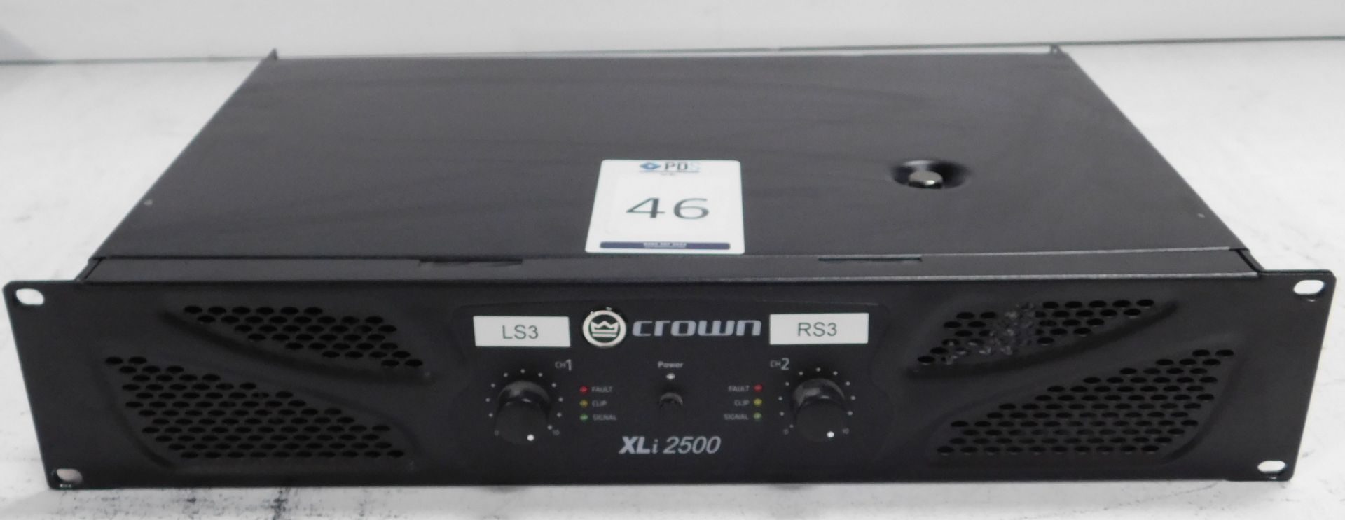 Crown XLi2500 Rack-Mount Power Amplifier (Location Brentwood. Please Refer to General Notes)