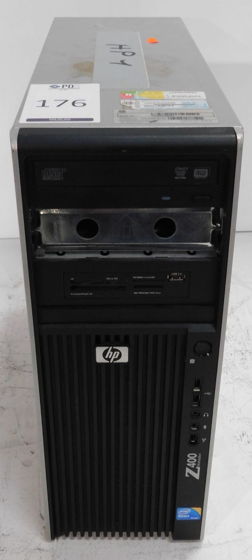 Two HP Z400 Workstation Desktop Computers (No HDDs) (Location Brentwood. Please Refer to General