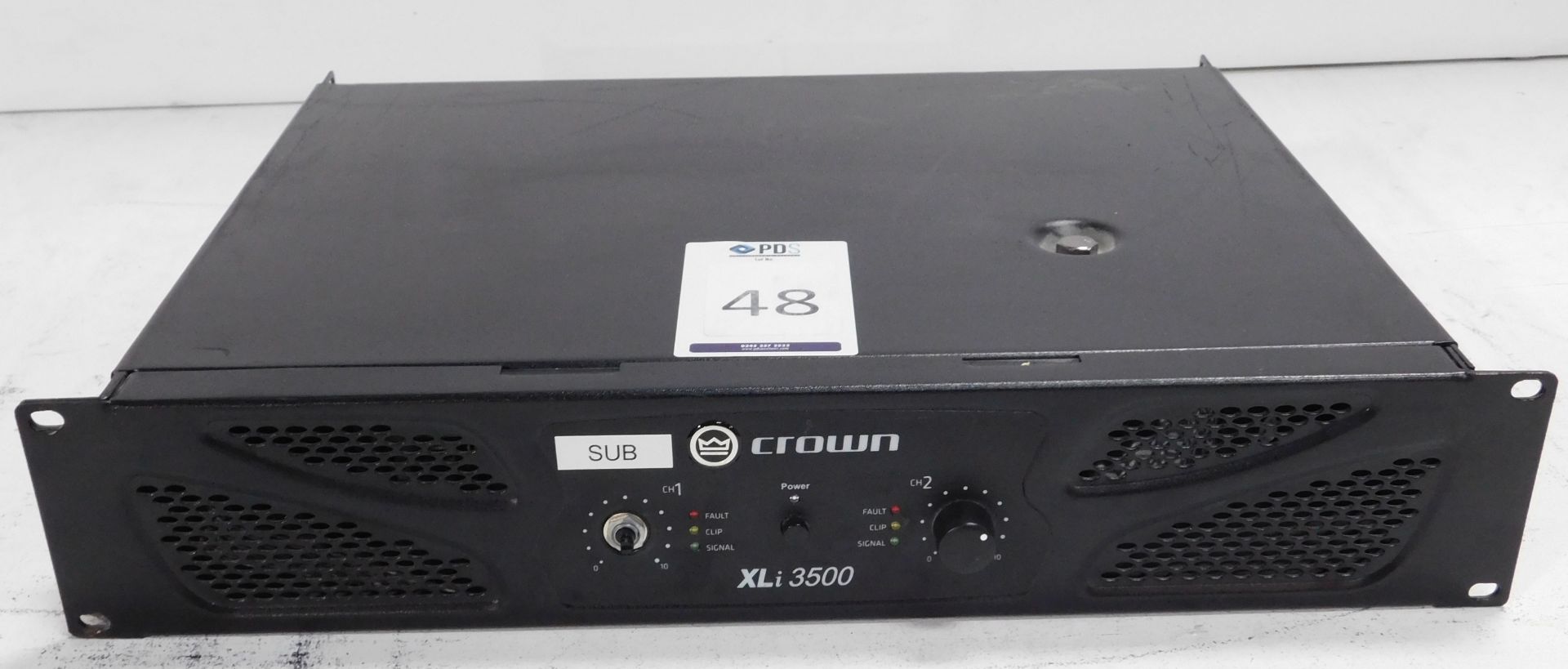Crown Xli3500 Rack-Mount Power Amplifier (Location Brentwood. Please Refer to General Notes)