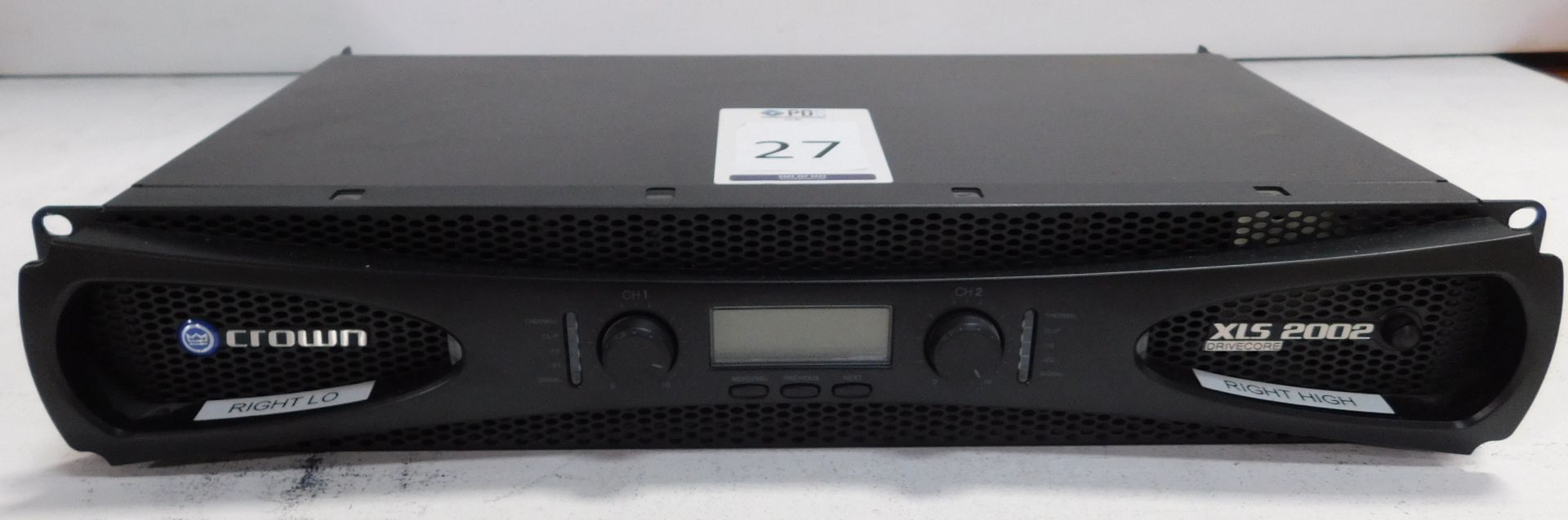 Crown XLS2002 Rack-Mount Power Amplifier (Location Brentwood. Please Refer to General Notes)