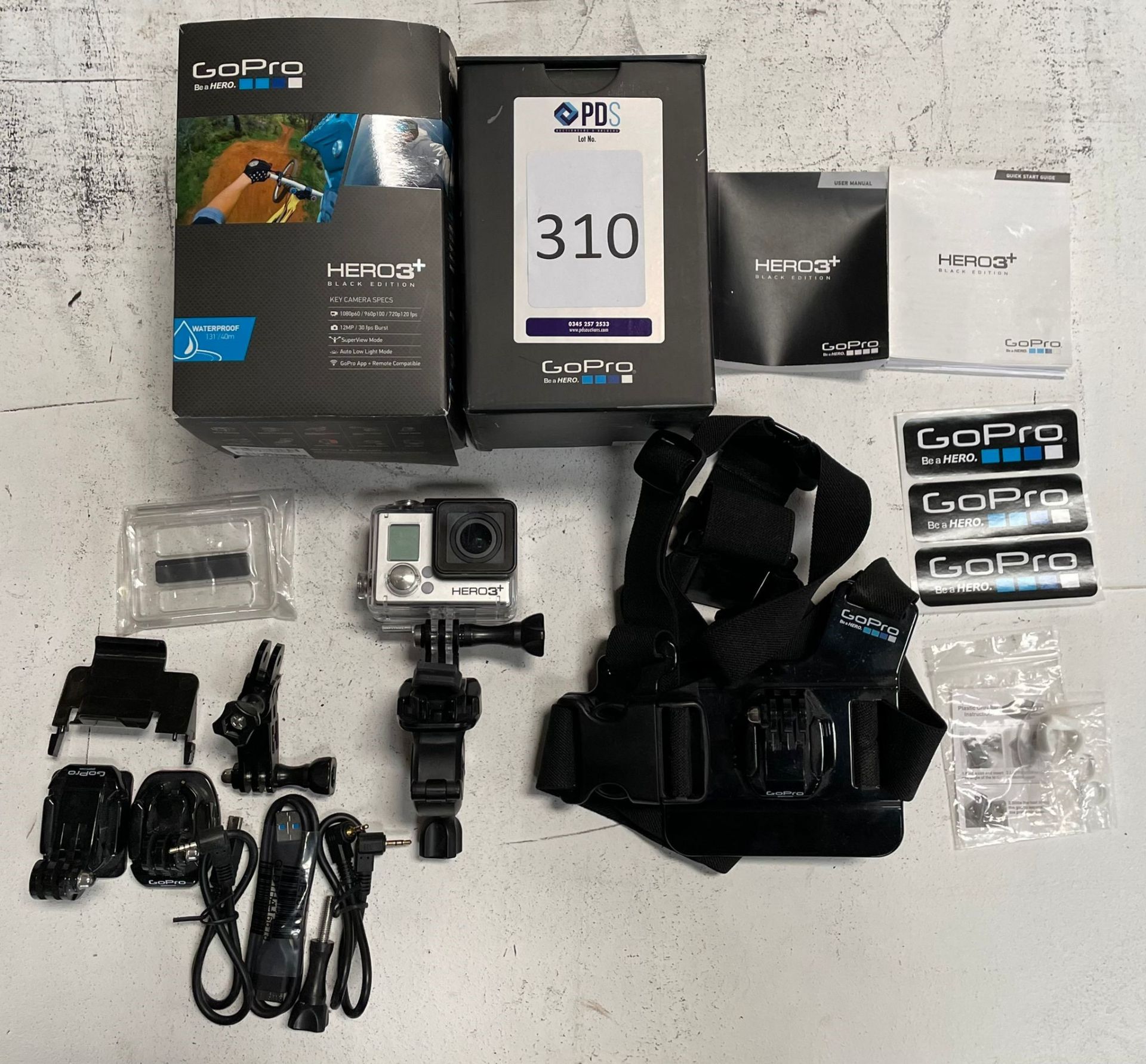 GoPro Hero 3+ Black Edition with Various Attachments  (Location Brentwood. Please Refer to General