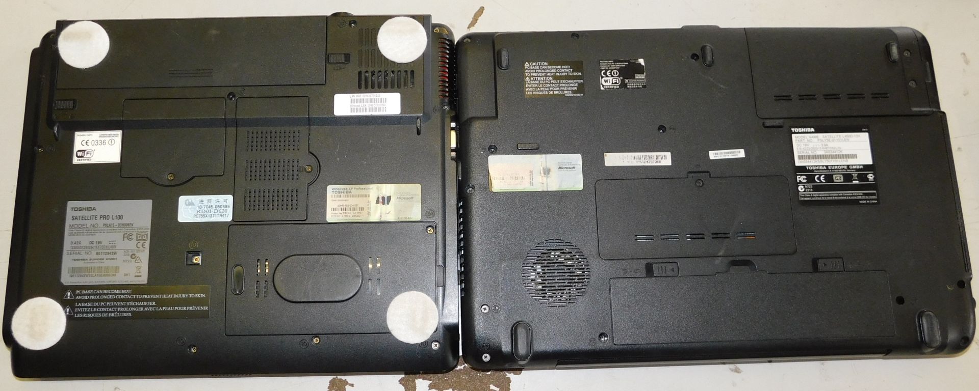 2 Toshiba Laptops (No PSU’s) (No HDDs) (One Damaged)  (Location Stockport. Please Refer to General - Image 2 of 2