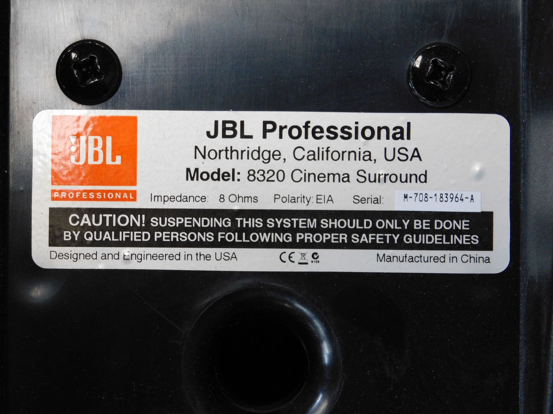 Pair of JBL Professional 8320 Surround-Sound Speakers (Location Brentwood. Please Refer to General - Image 2 of 5