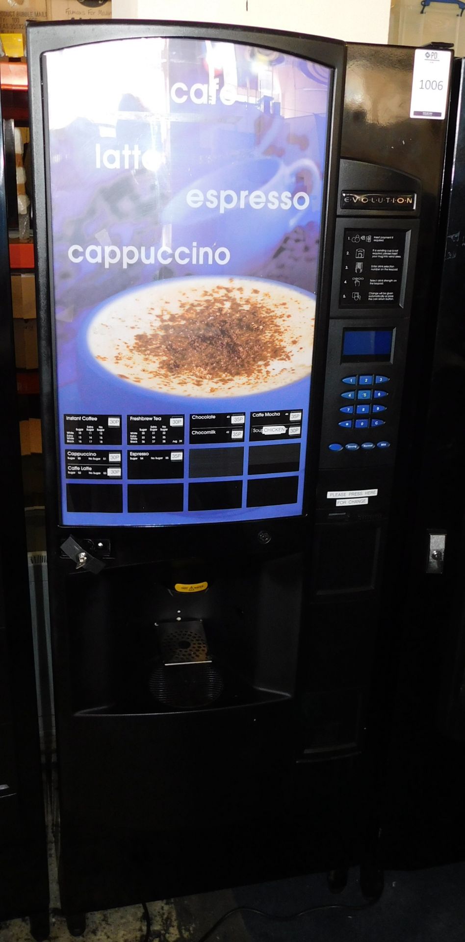 Westomatic Evolution Coffee Vending Machine (2018)  (Location Stockport. Please Refer to General