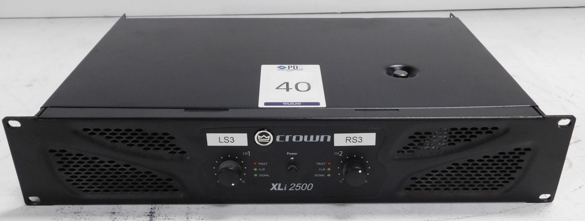 Crown XLi2500 Rack-Mount Power Amplifier (Location Brentwood. Please Refer to General Notes)