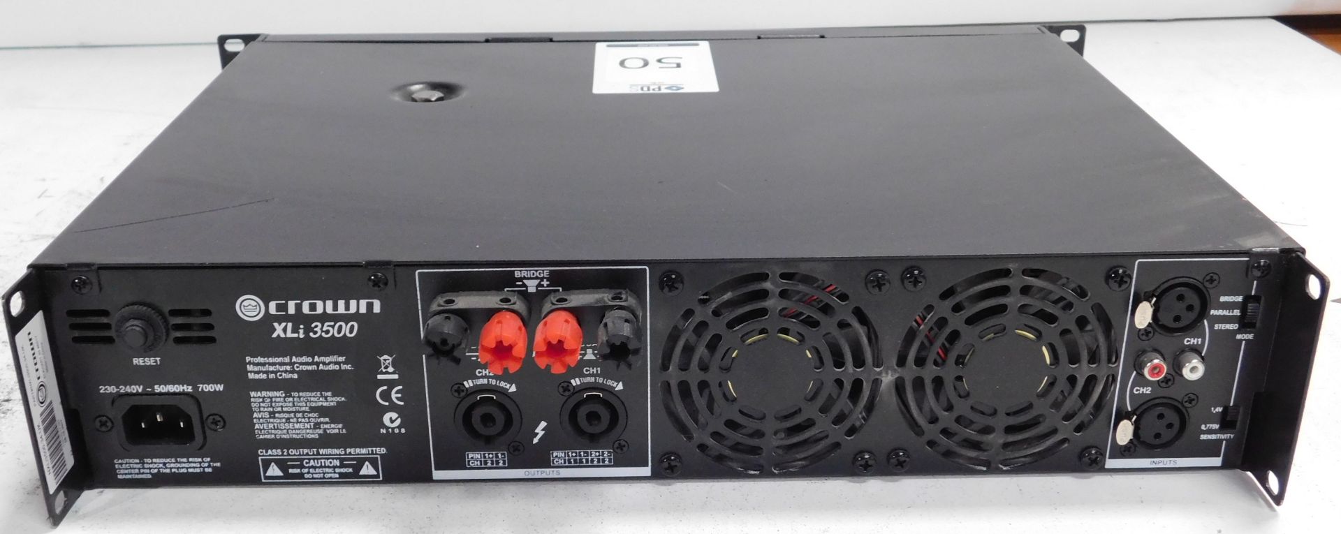 Crown Xli3500 Rack-Mount Power Amplifier (Location Brentwood. Please Refer to General Notes) - Image 2 of 2