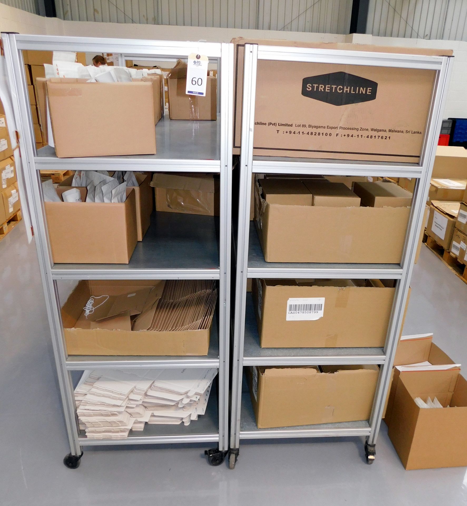 2 Fabricated 4-Tier Trollies (Excluding Contents) (Each Approx. 176cm (W) x 67cm (D) x 170cm (H))