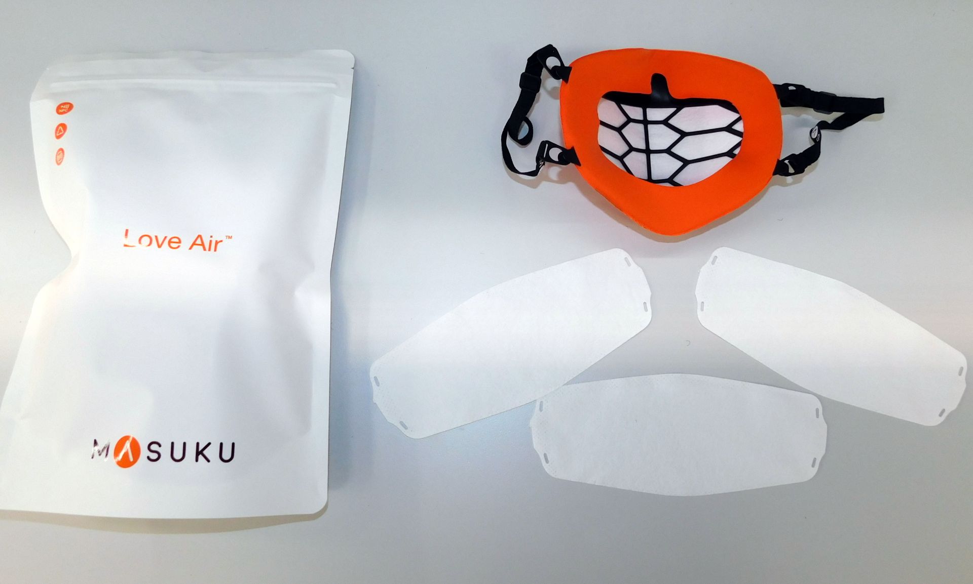 120 Masuku One Reusable Face Masks, Textured Orange, Small (1 Box) - Image 2 of 3