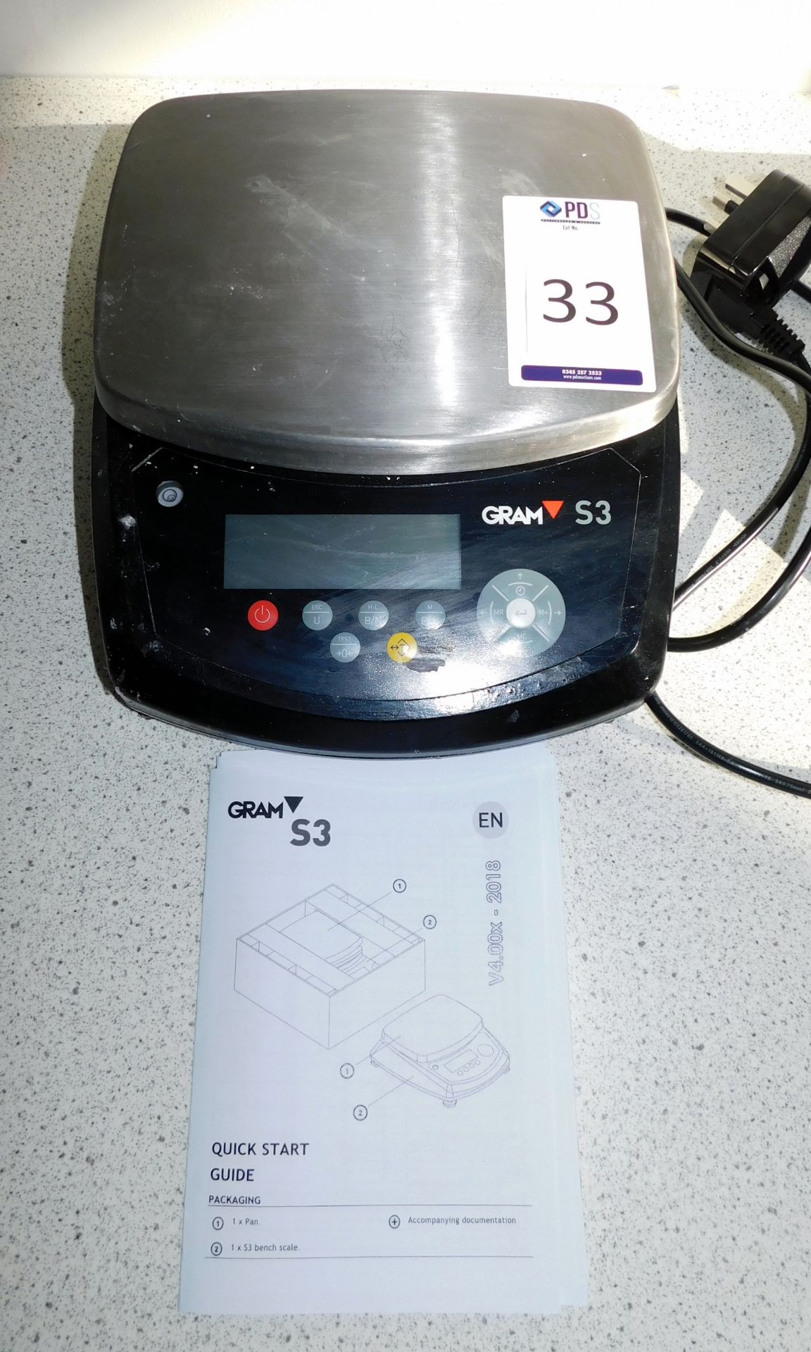 Gram S3 Lab Scales, Serial Number 0000411989