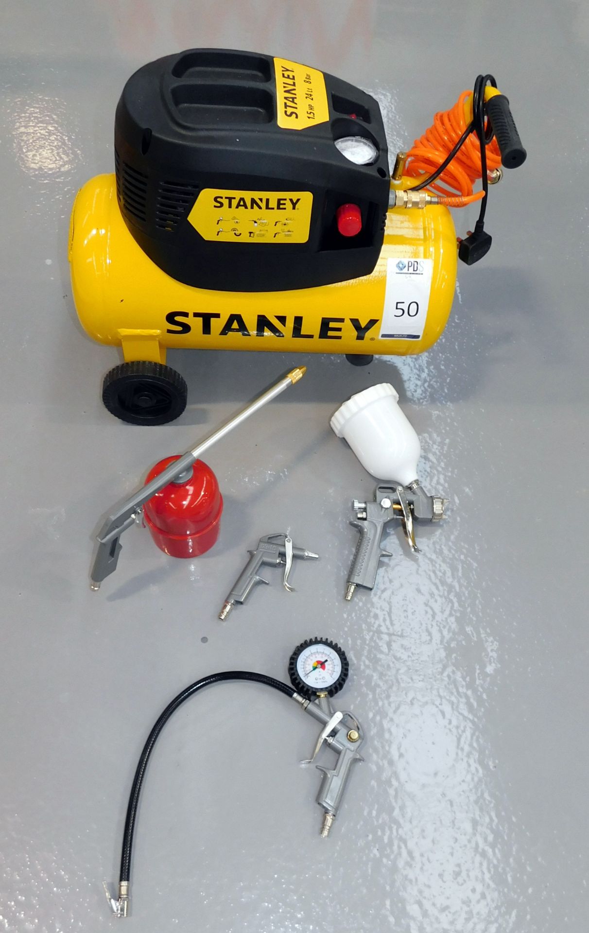 Stanley Model D200/8/24 Mobile Compressor, 1.5HP