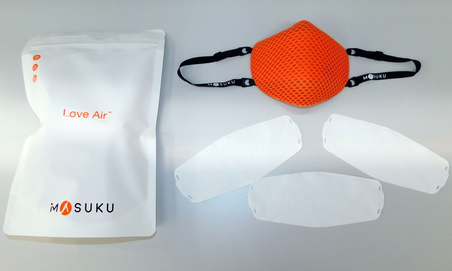 120 Masuku One Reusable Face Masks, Textured Orange, Small (1 Box)