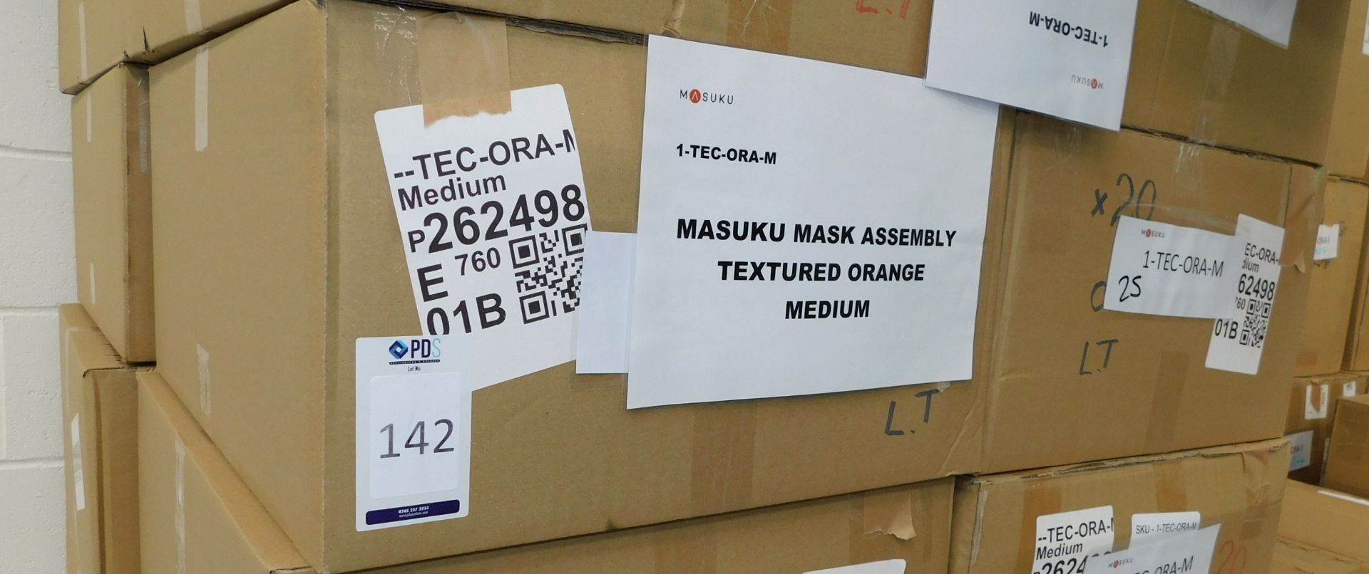 100 Masuku One Reusable Face Masks, Textured Orange, Medium (4 Boxes) - Image 3 of 3