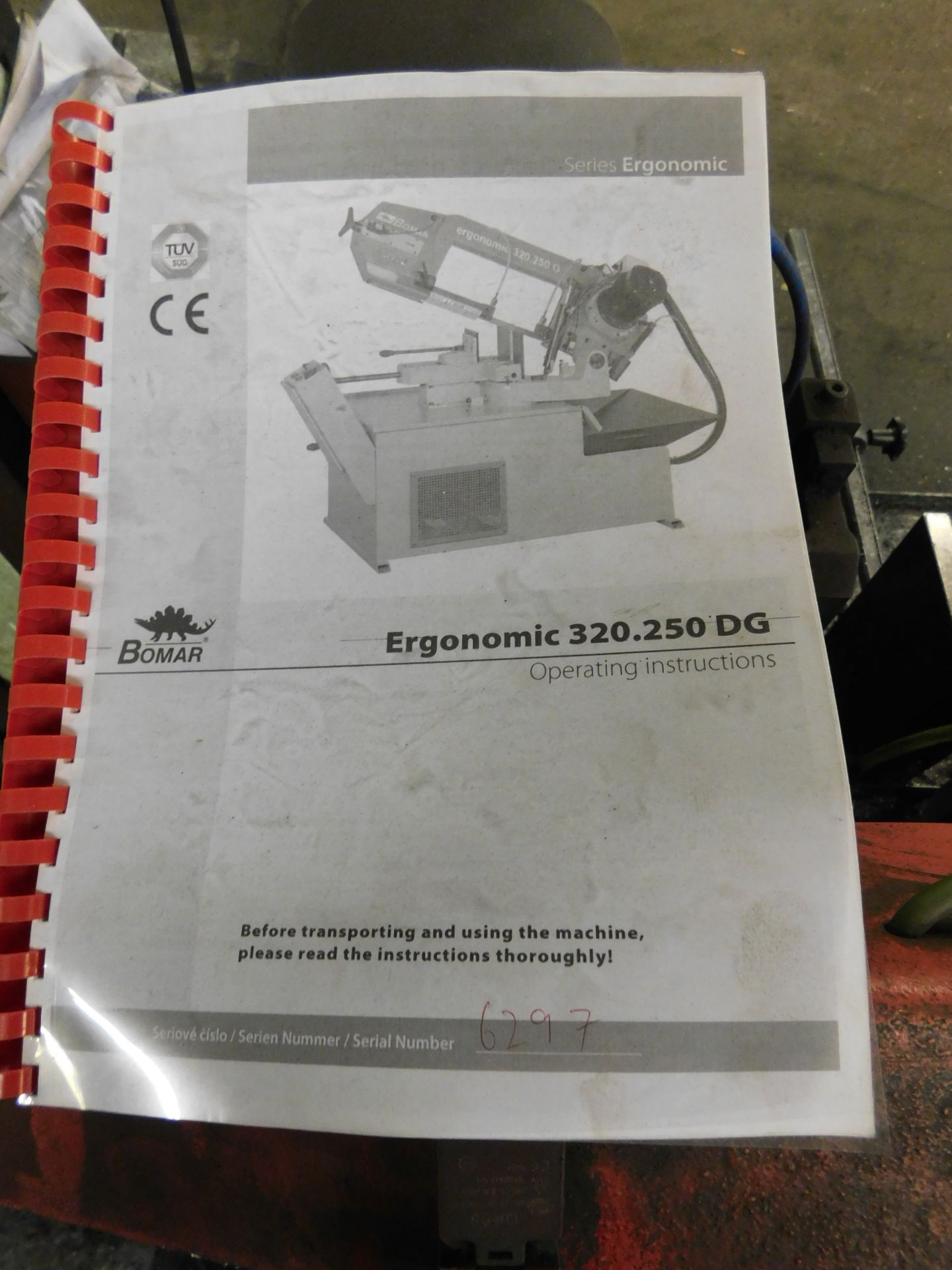 Bomar Ergonomic 320.250 DG Horizontal Bandsaw with 5 Roller feed Stands, Serial Number 6297 ( - Image 2 of 11