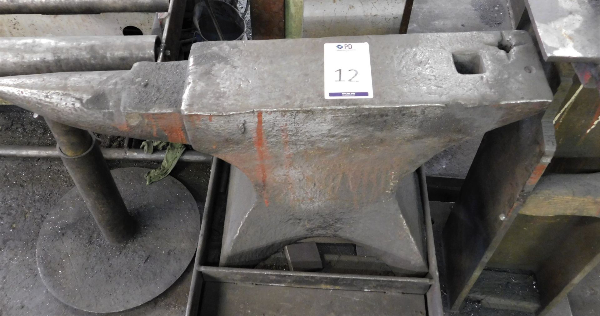 Small Blacksmiths Anvil on Fabricated Stand (Location: Tottenham. Please Refer to General Notes)
