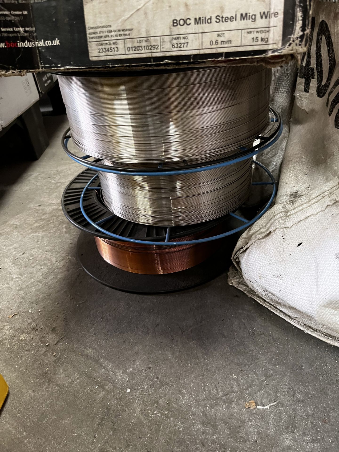 Three Reels 0.8mm MIG Welding Wire & Reel BOC 0.6mm MIG Wire (Location: Tottenham. Please Refer to - Image 2 of 2