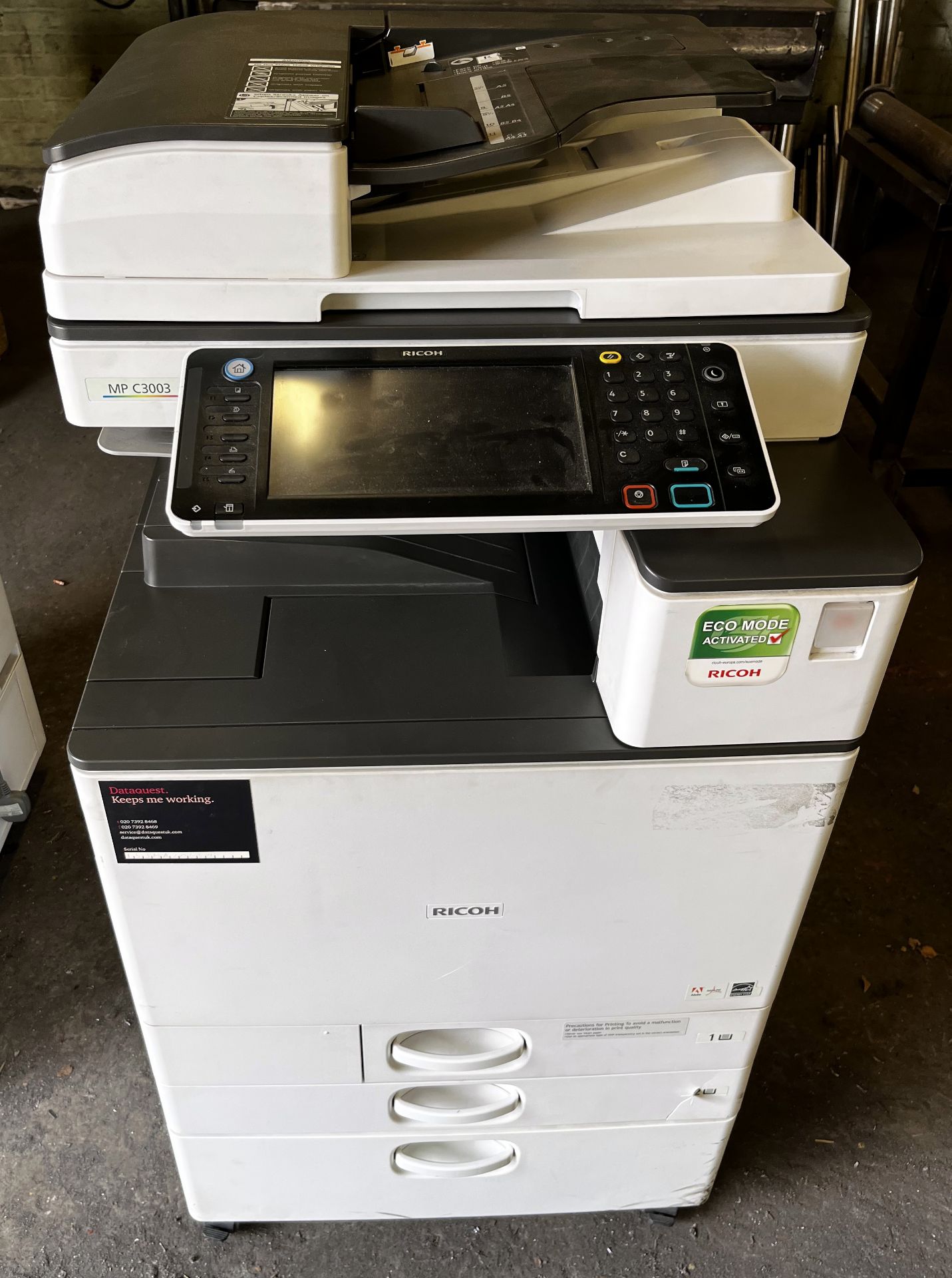 Ricoh MPC 3003 Colour Photocopier (Ground Floor) (Location: Tottenham. Please Refer to General