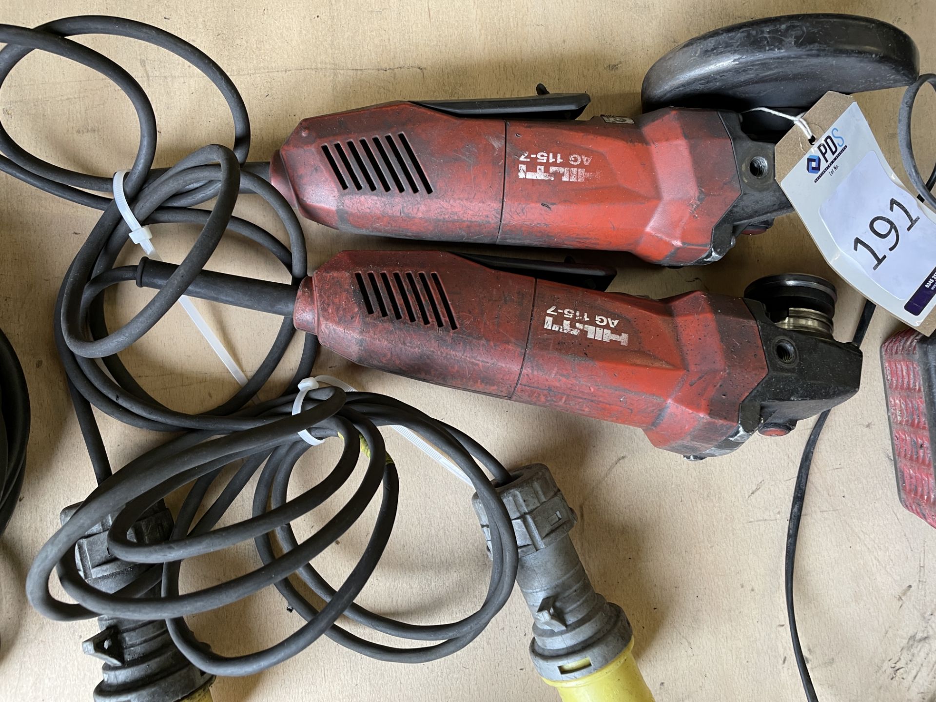 Two Hilti AG115-7 Grinders, 110v (Location: Tottenham. Please Refer to General Notes)