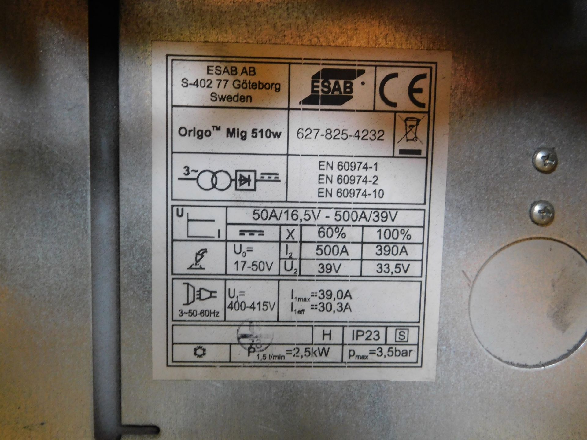 Esab 510W Mig Welder with 304 Wire Feed (Location: Tottenham. Please Refer to General Notes) - Image 4 of 5