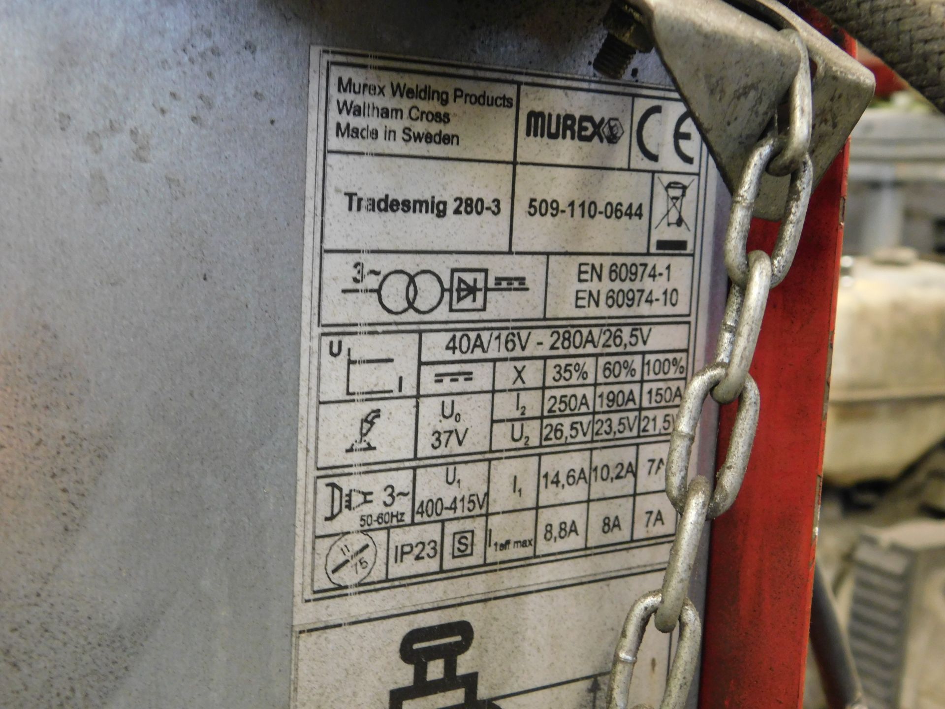 Murex Tradesmig 280-3 MIG Welder (Location: Tottenham. Please Refer to General Notes) - Image 4 of 4