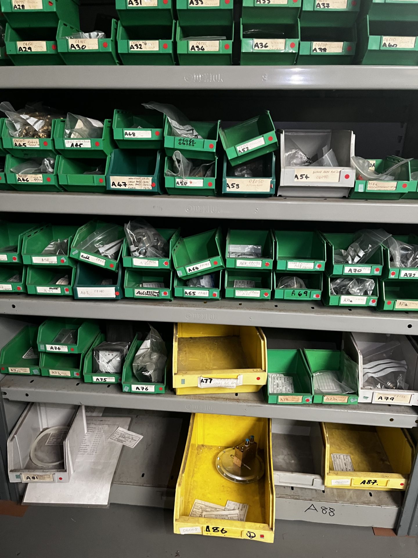 Rack & Contents Comprising Linbins of Various Machine Components of Screws, Fixings & Valves etc. ( - Image 3 of 3