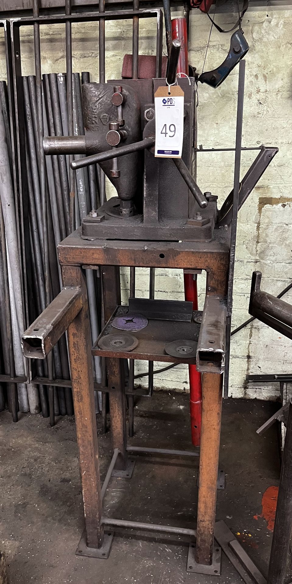 Miracle Manual Section Bender on Fabricated Stand (Location: Tottenham. Please Refer to General