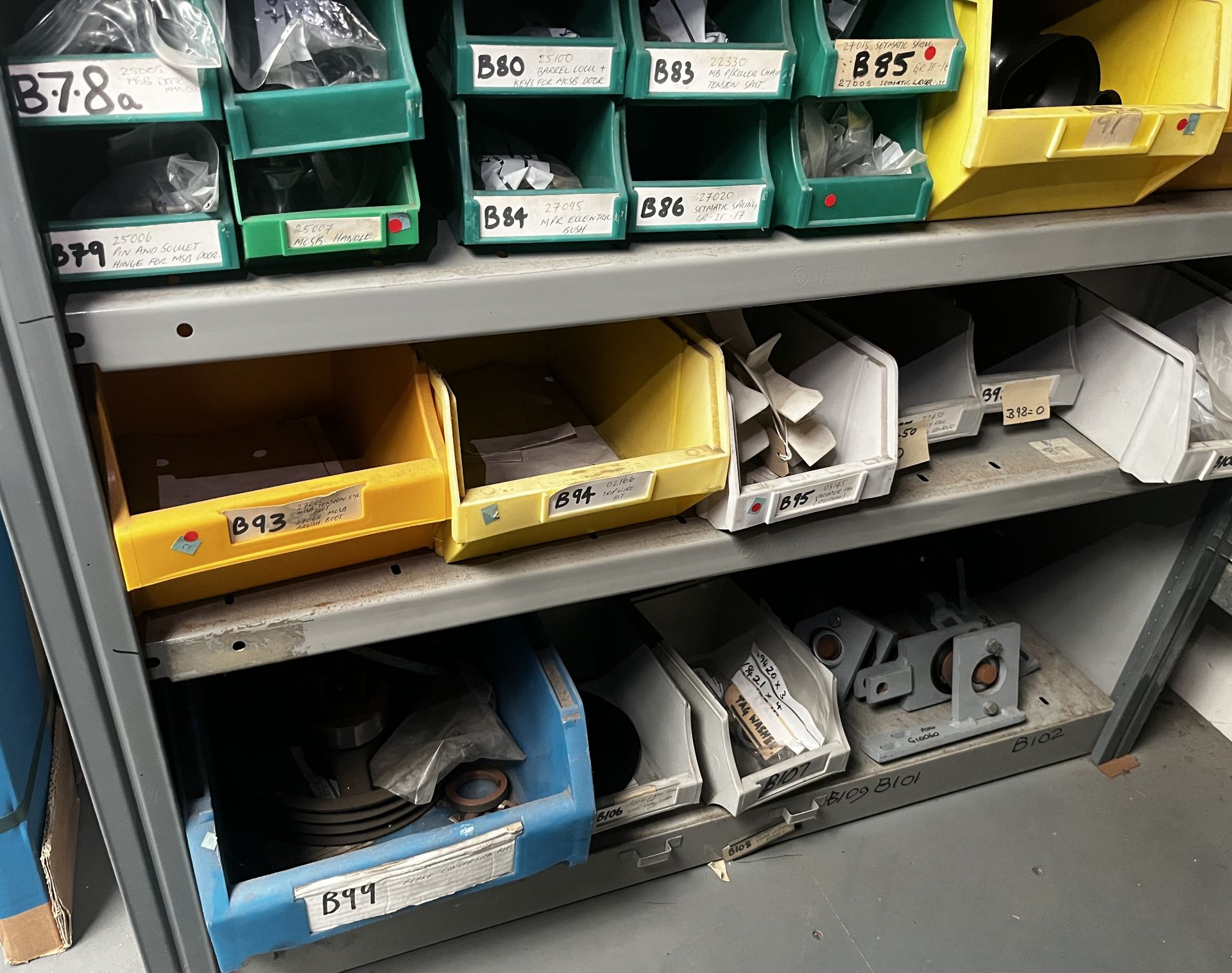 Rack & Contents Comprising Linbins of Various Machine Components of Bolts, Chains, Discs, Spring - Image 4 of 4