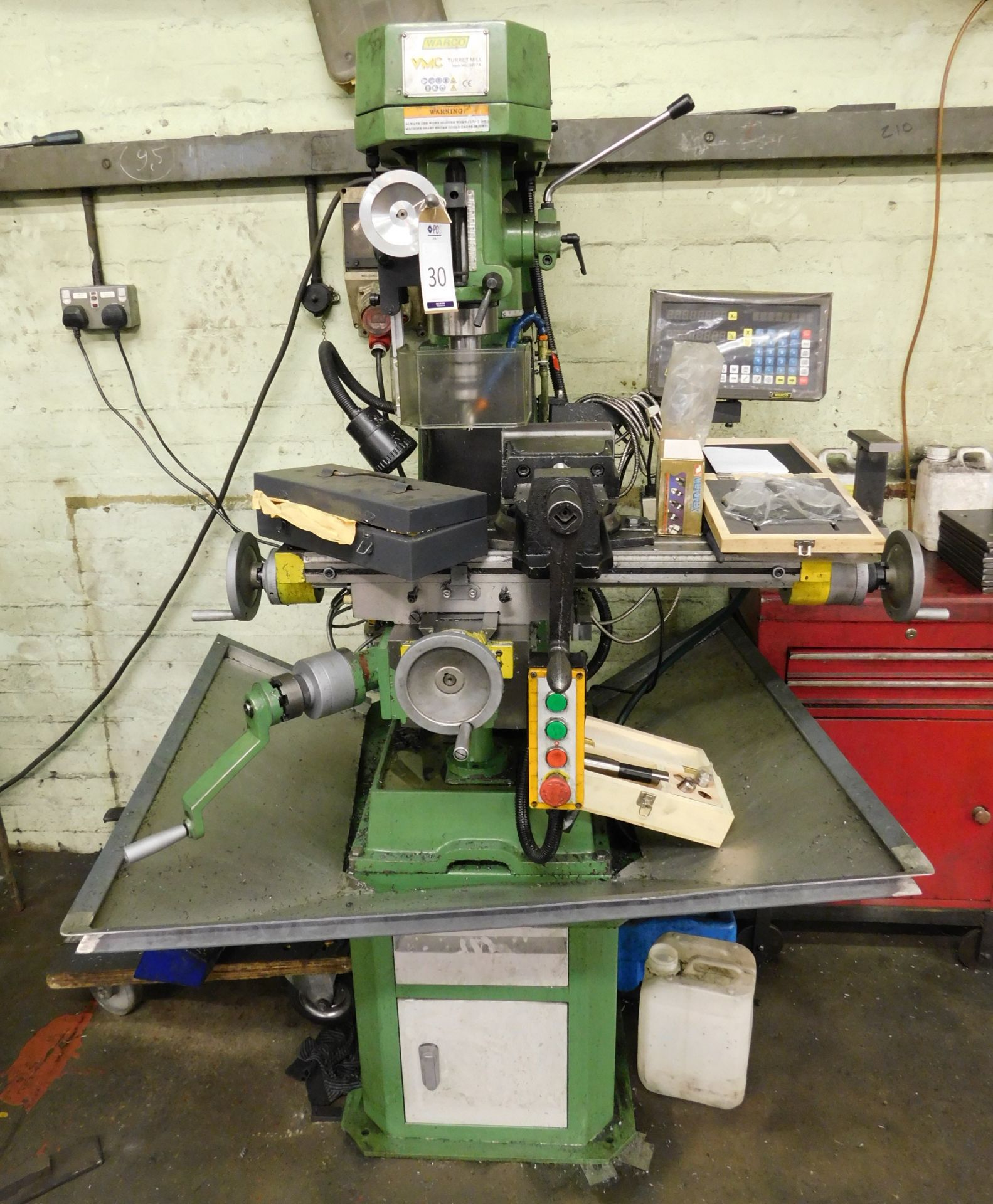 Warco VMG Turret Milling Machine (2019), Serial Number 1920969, with DROD60/3V DRO & Adjacent