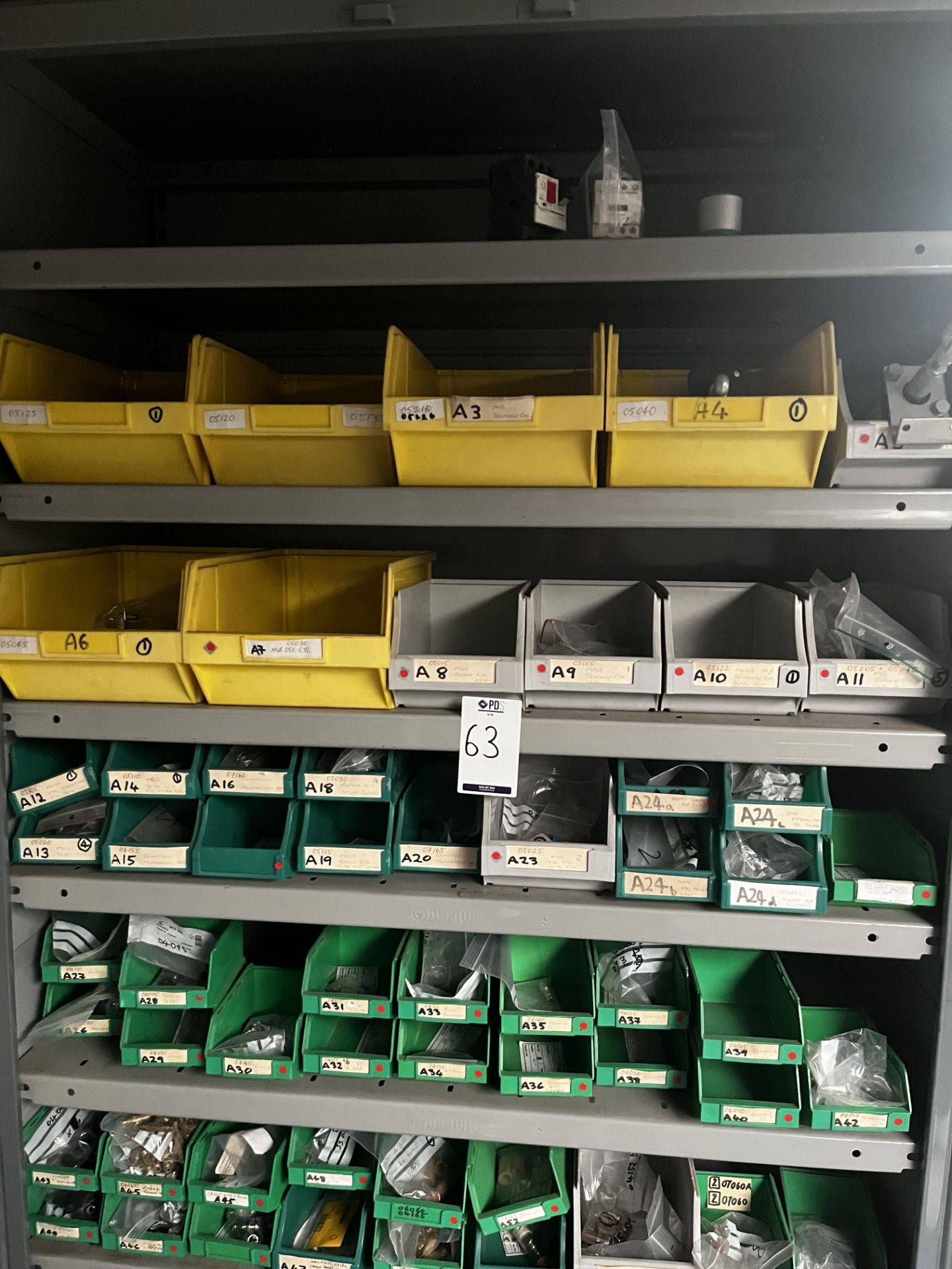 Rack & Contents Comprising Linbins of Various Machine Components of Screws, Fixings & Valves etc. ( - Image 2 of 3