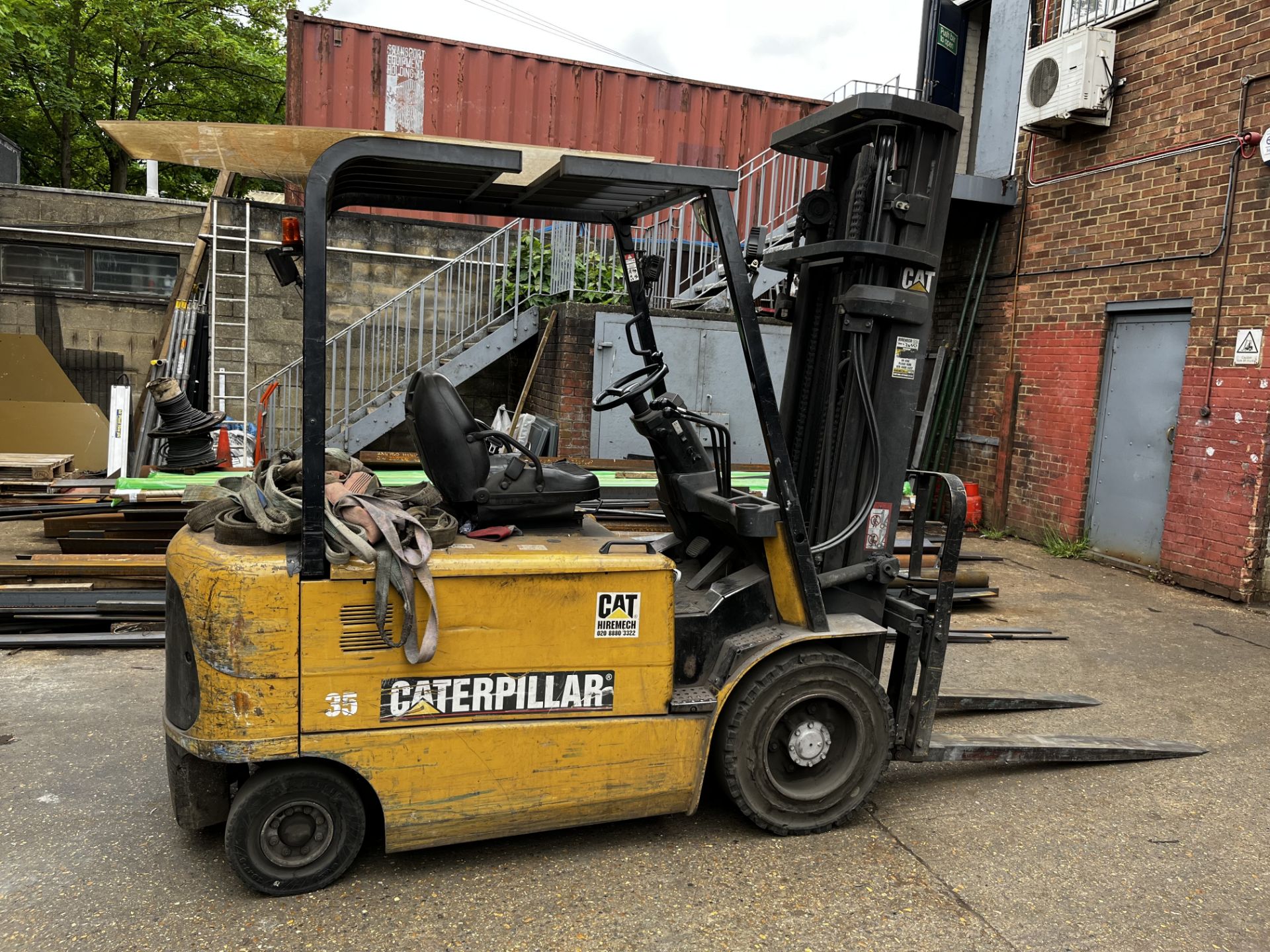 2008 Caterpillar EP35K PAC 4 Wheel Electric Forklift Truck 3500 kg with Extension with Hoppecke
