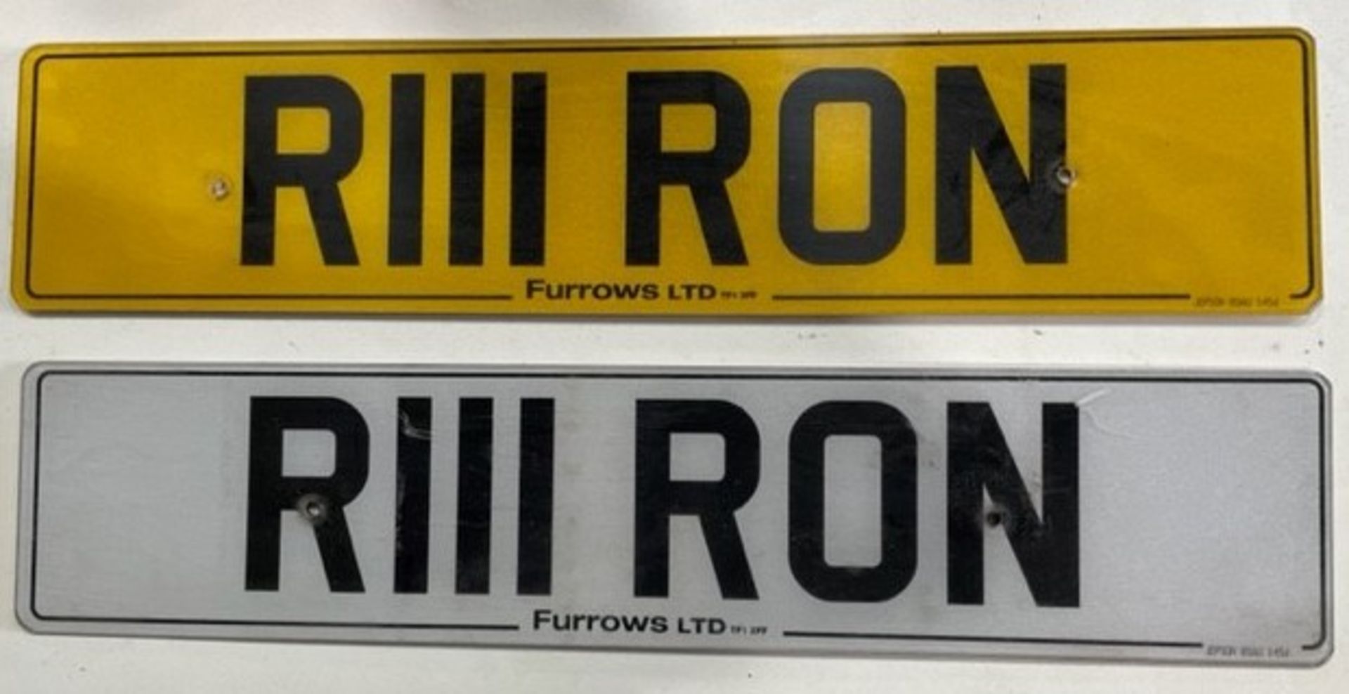 Cherished Registration Plate ‘’R111 RON’’ on Retention Certificate (Location: Stockport. Please