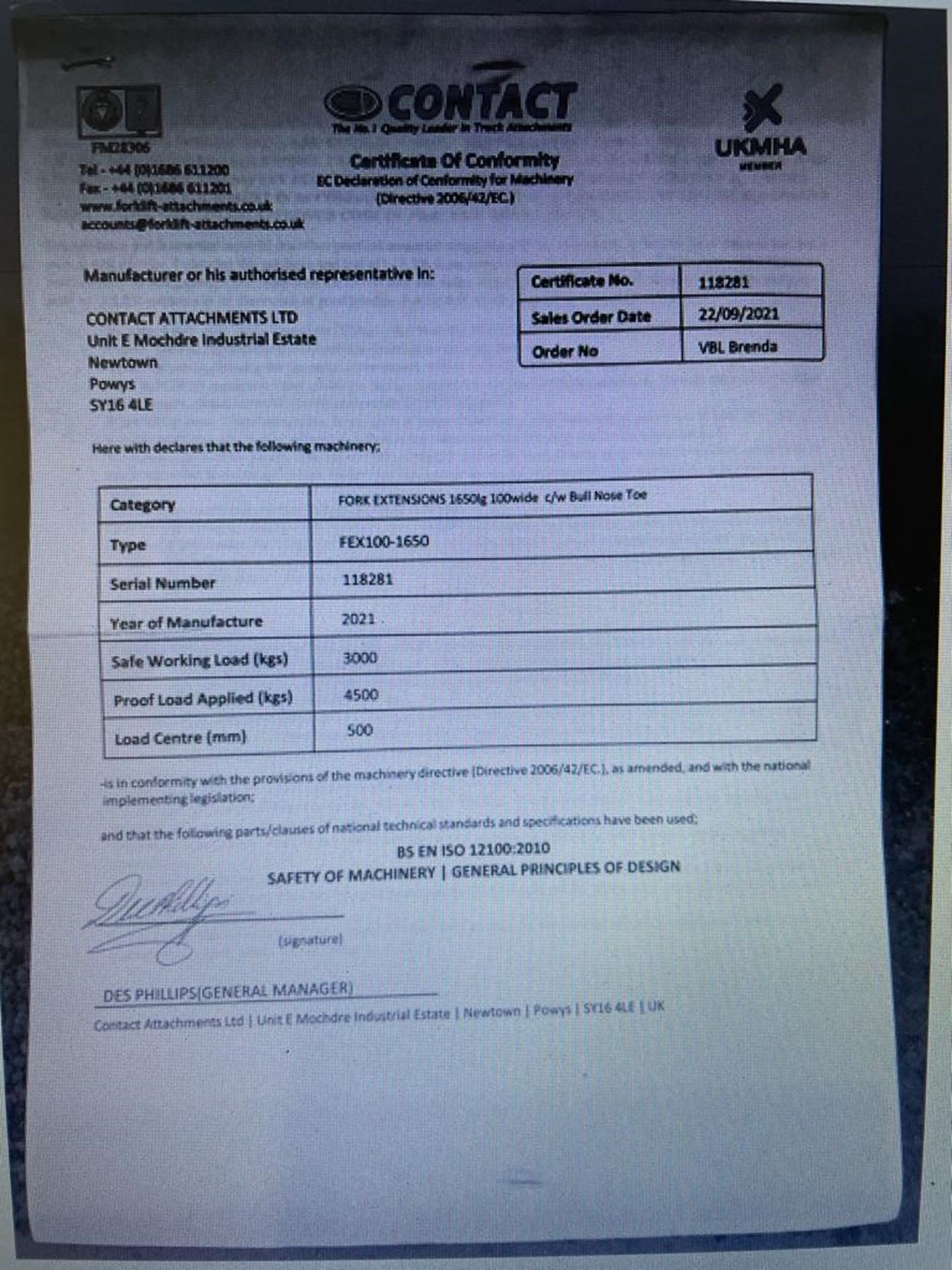 Forklift Extension Forks (Purchased 2021) (Location: Tottenham. Please Refer to General Notes) - Image 3 of 4