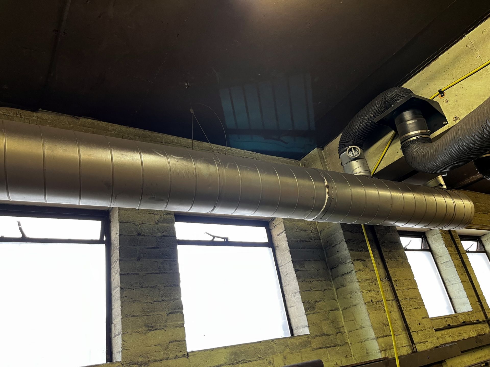 Fume Extraction System throughout Workshop, Comprising Extraction Hoses, Ducting & Exterior